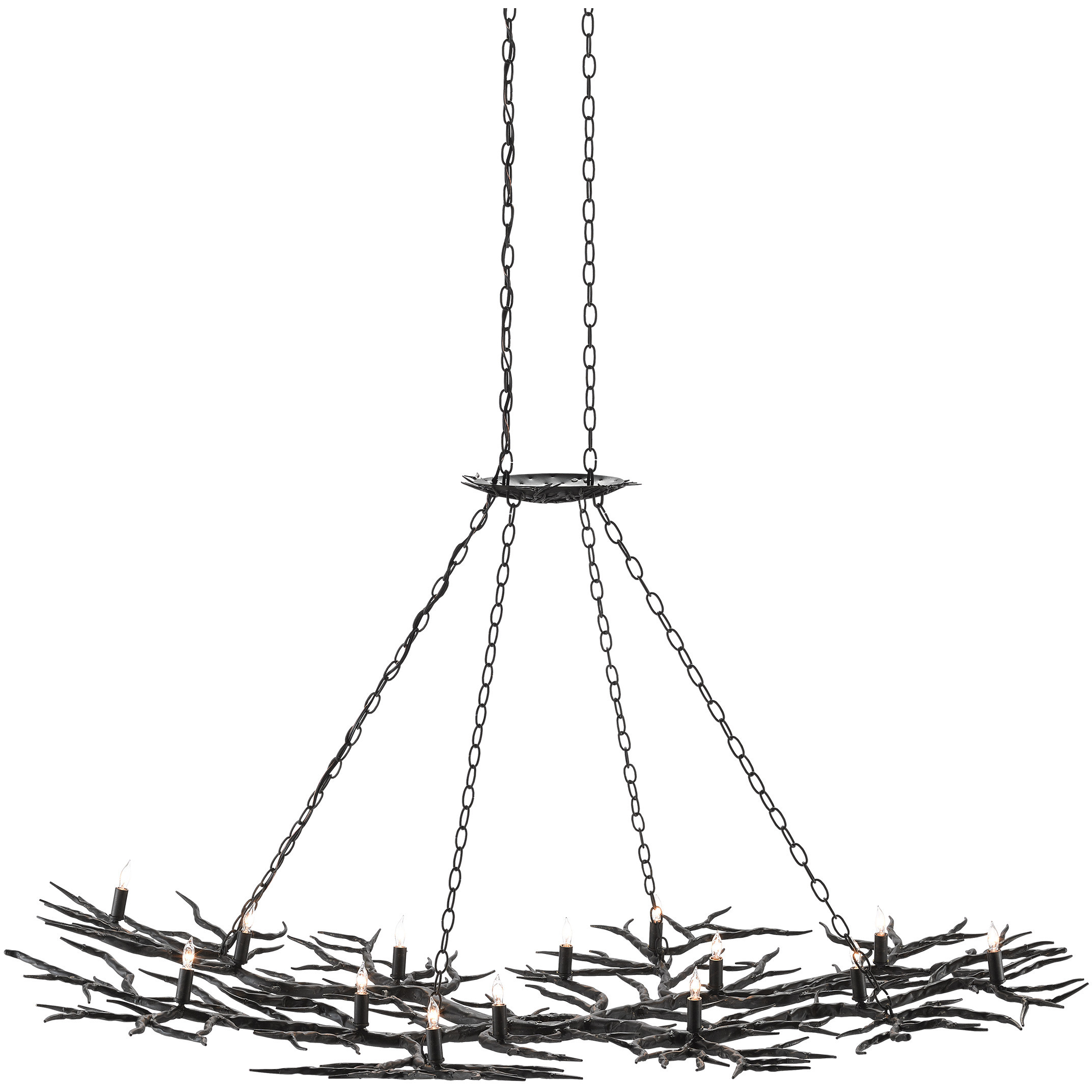 Rainforest 14 Light 74 inch Rustic Bronze Chandelier Ceiling Light, Large